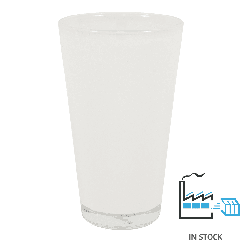 20 Pieces 16 oz Sublimation Glass Blanks, Frosted Beer Can Glasses with  White