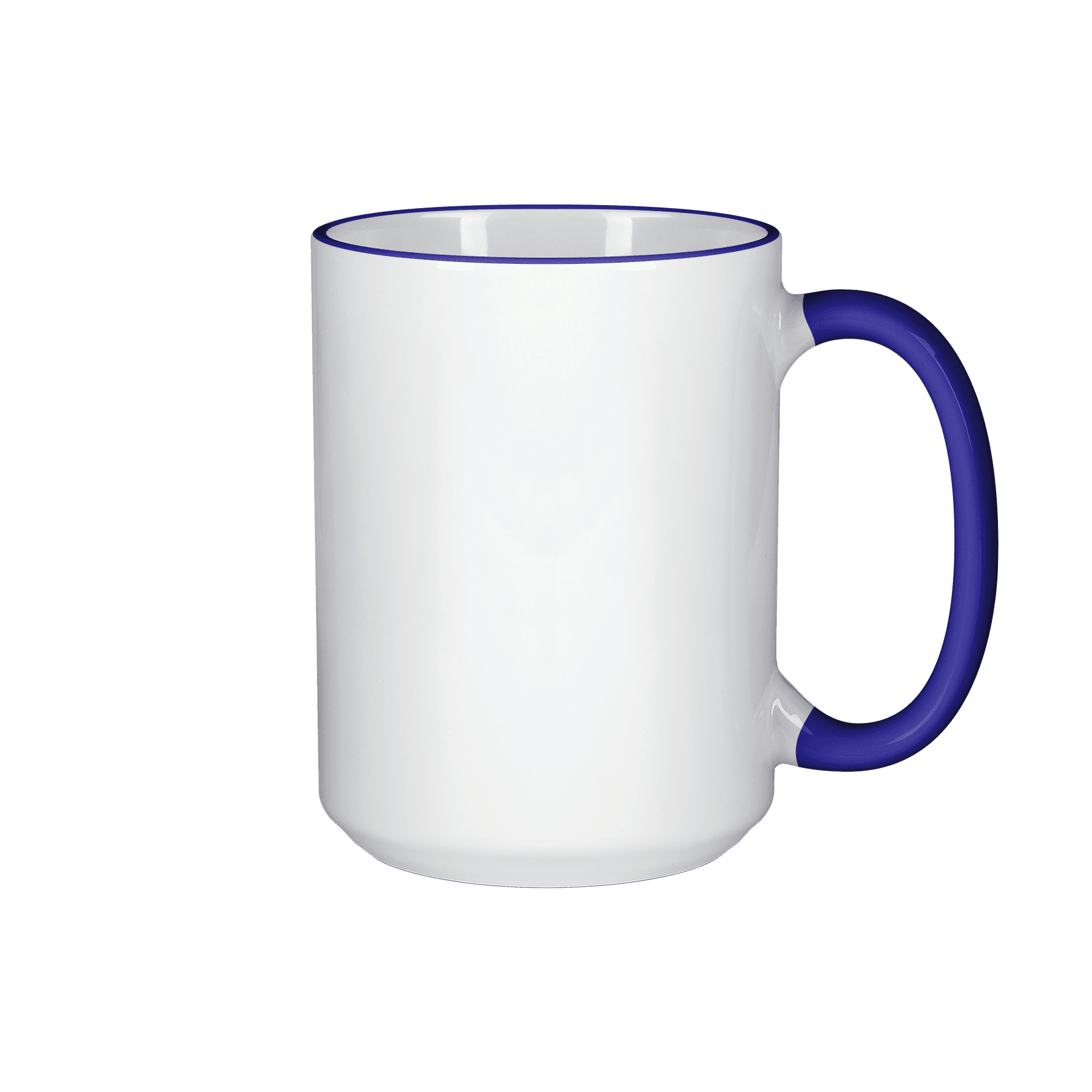 15 oz Rim & Handle Colored Mug - Blue – Blank Sublimation Mugs