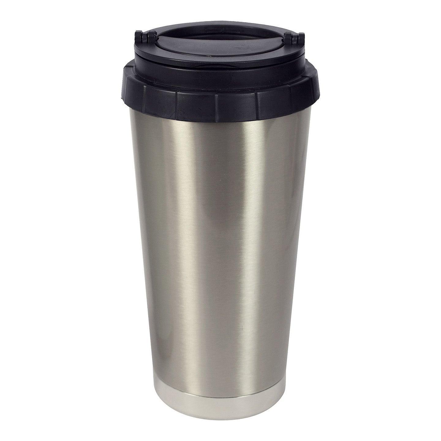 16 oz Stainless Steel Thermal Travel Mug - Silver – Blank