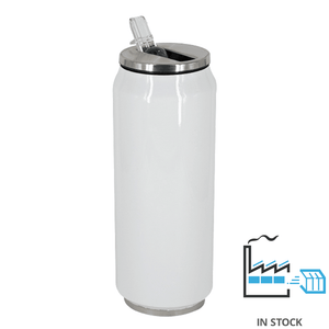 17 oz Can Thermos - Stainless Steel - White - w/straw lid - 48/case - PhotoUSA | Wholesale Sublimation Blanks & Fulfillment | ORCA® Coating