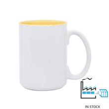 15 oz Two Tone Colored Mug - Yellow , Accent Mugs , PHOTO USA