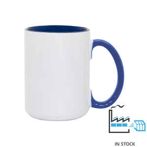 15 oz Inner & Handle Colored Mug - Blue , Accent Mugs , PHOTO USA