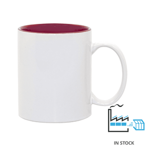 11 oz Two Tone Colored Mug - Maroon , Accent Mugs , PHOTO USA
