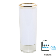 2 oz Glass Shooter w/ Gold Rim - PhotoUSA | Wholesale Sublimation Blanks & Fulfillment | ORCA® Coating