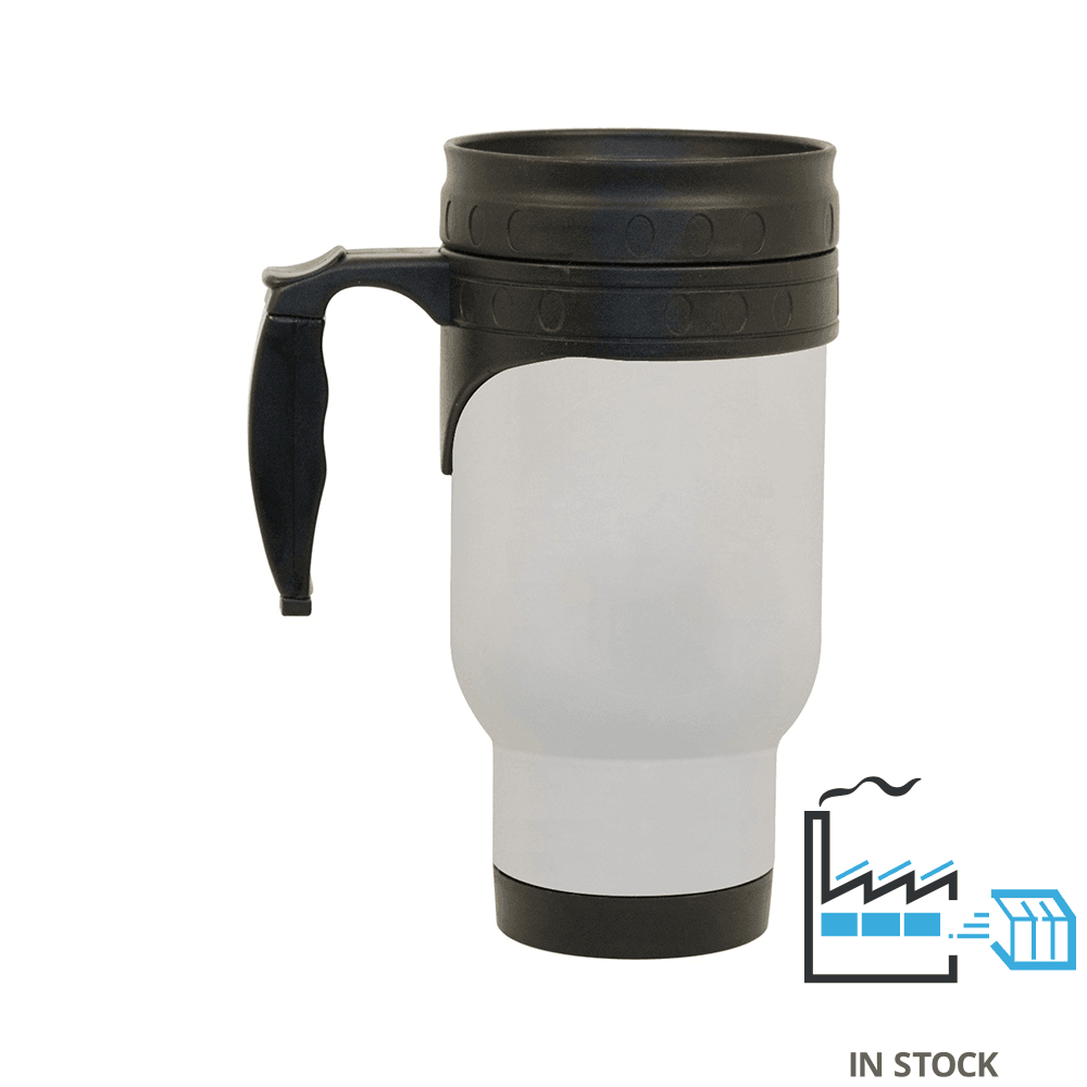 14 oz Stainless Steel Mug - Economy size (with Plastic Insert) - White -ORCA , Sublimation Travel Mugs , PHOTO USA