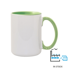 15 oz Inner & Handle Colored Mug - Light Green , Accent Mugs , PHOTO USA
