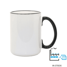 15 oz Rim & Handle Colored Mug - Black , Accent Mugs , PHOTO USA