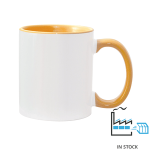 11 oz Inner & Handle Colored Mug - Golden Yellow , Accent Mugs , PHOTO USA
