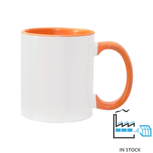 11 oz Inner & Handle Colored Mug - Orange , Accent Mugs , PHOTO USA