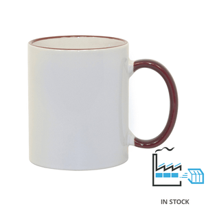 11 oz Rim & Handle Colored Mug - Maroon - PhotoUSA | Wholesale Sublimation Blanks & Fulfillment | ORCA® Coating