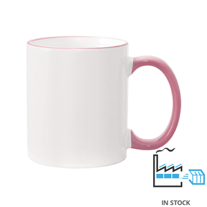 11 oz Rim & Handle Colored Mug - Pink - PhotoUSA | Wholesale Sublimation Blanks & Fulfillment | ORCA® Coating