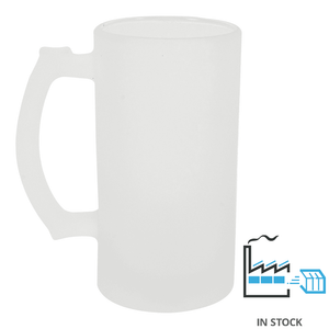 16 oz Glass Beer Stein - Frost Out/Clear In - ORCA , Sublimation Beer Steins , PHOTO USA