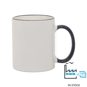 11 oz Rim & Handle Colored Mug - Blue - PhotoUSA | Wholesale Sublimation Blanks & Fulfillment | ORCA® Coating