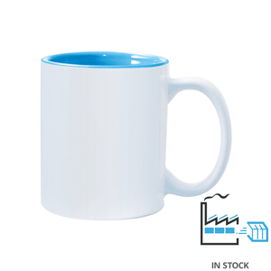 11 oz Two Tone Colored Mug - Light Blue , Accent Mugs , PHOTO USA