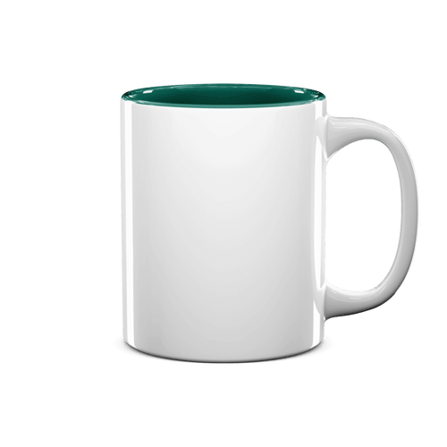 11 oz Two Tone Colored Mug - Green , Accent Mugs , PHOTO USA