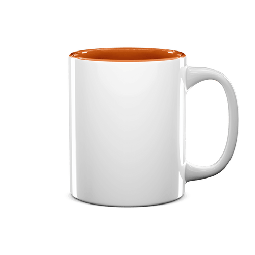 11 oz Two Tone Colored Mug - Orange , Accent Mugs , PHOTO USA