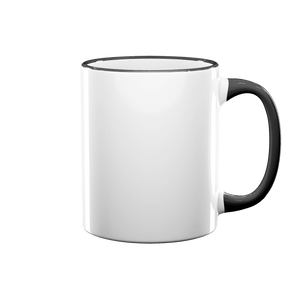 11 oz Rim & Handle Colored Mug - Black , Accent Mugs , PHOTO USA