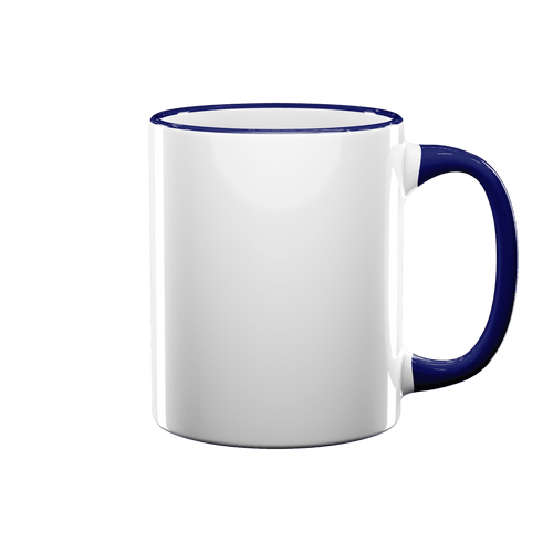11 oz Rim & Handle Colored Mug - Blue , Accent Mugs , PHOTO USA