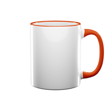 11 oz Rim & Handle Colored Mug - Orange , Accent Mugs , PHOTO USA