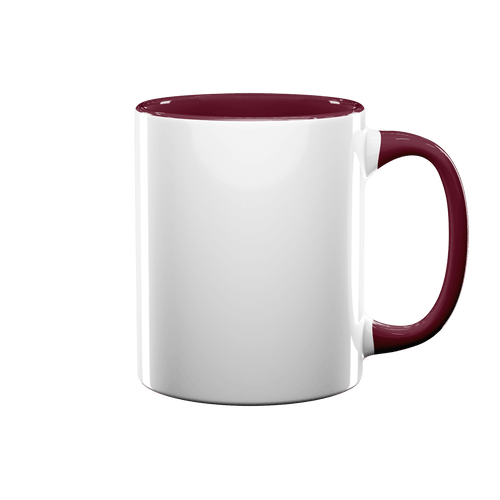 11 oz Inner & Handle Colored Mug - Maroon , Accent Mugs , PHOTO USA