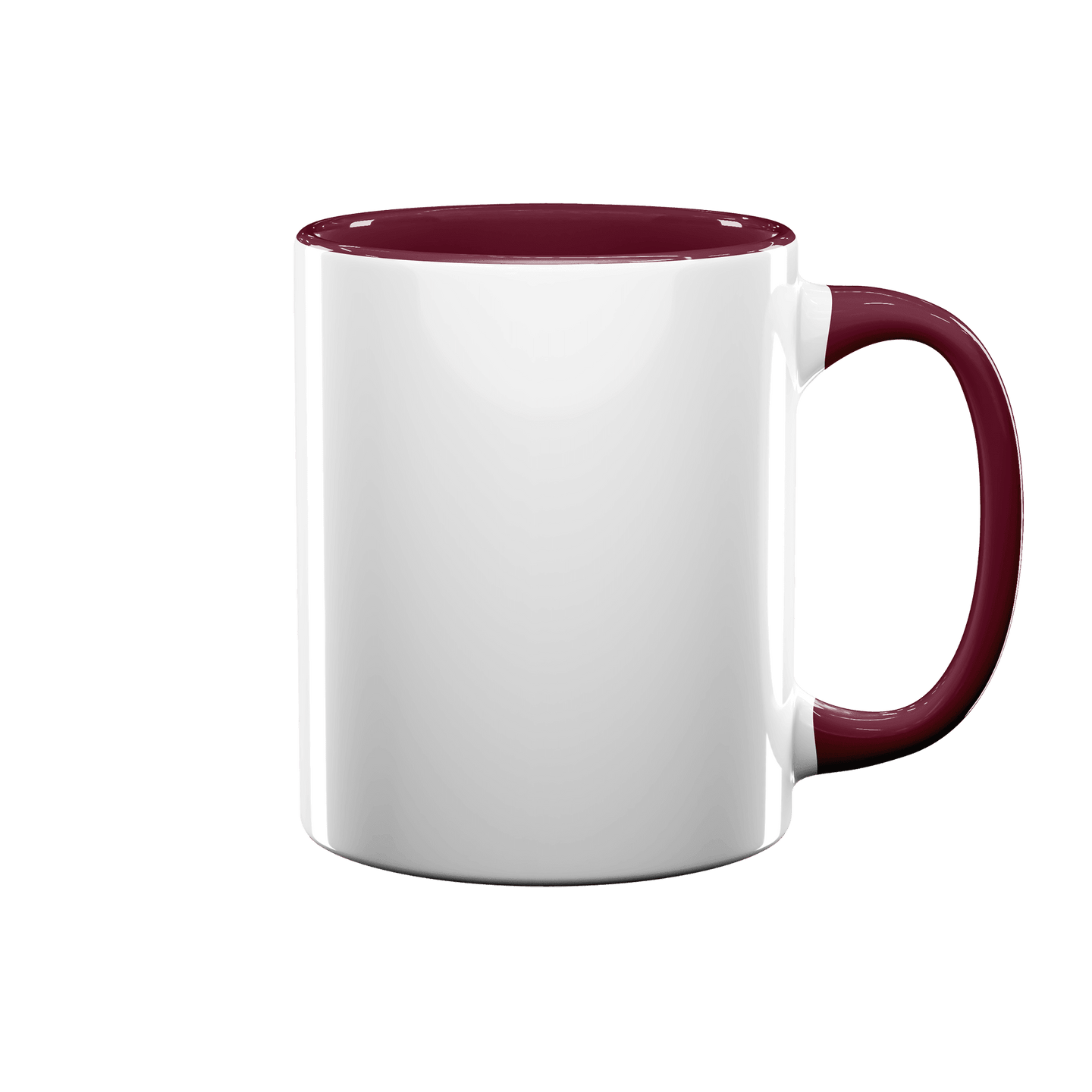 11 oz Inner & Handle Colored Mug - Maroon , Accent Mugs , PHOTO USA