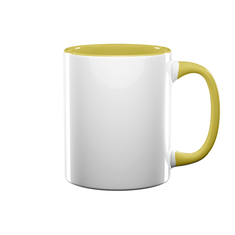 11 oz Inner & Handle Colored Mug - Yellow , Accent Mugs , PHOTO USA