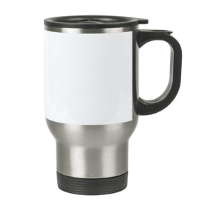 14 oz Stainless Steel Travel Mug - with White Patch - ORCA - PhotoUSA | Wholesale Sublimation Blanks & Fulfillment | ORCA® Coating