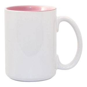 15 oz Two Tone Colored Mug - Pink , Accent Mugs , PHOTO USA