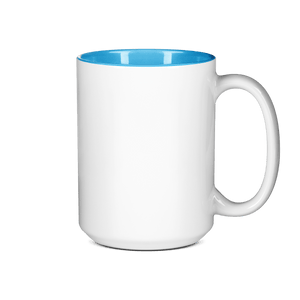 15 oz Two Tone Colored Mug - Light Blue , Accent Mugs , PHOTO USA