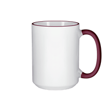 15 oz Rim & Handle Colored Mug - Maroon , Accent Mugs , PHOTO USA
