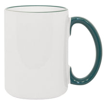 15 oz Rim & Handle Colored Mug - Green , Accent Mugs , PHOTO USA