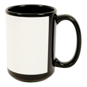 15 oz Ceramic Mug - Black with decal white patch - 3.7" x 7.9" - ORCA , Accent Mugs , PHOTO USA