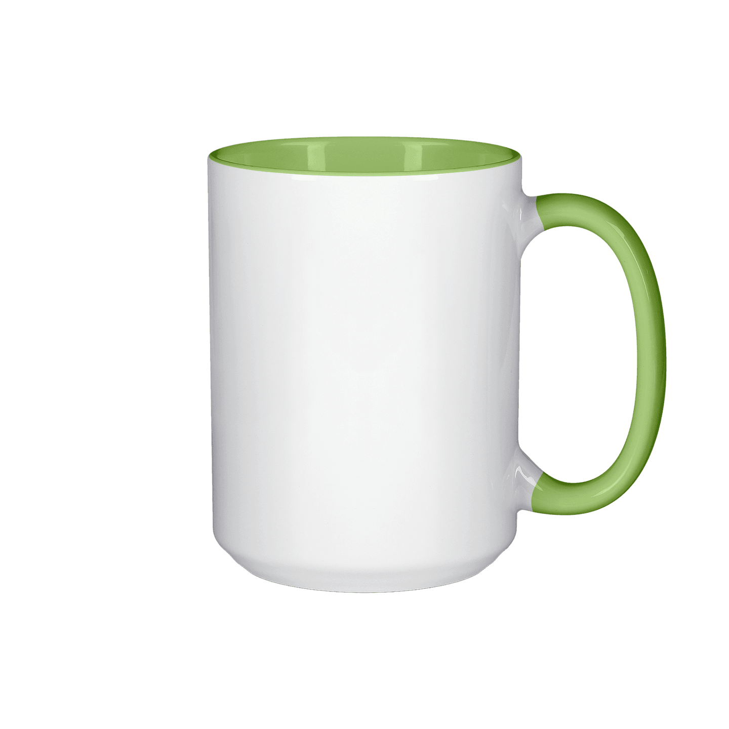 15 oz Inner & Handle Colored Mug - Light Green , Accent Mugs , PHOTO USA