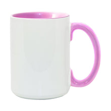 15 oz Inner & Handle Colored Mug - Pink - PhotoUSA | Wholesale Sublimation Blanks & Fulfillment | ORCA® Coating