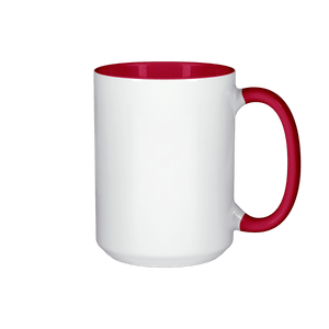 15 oz Inner & Handle Colored Mug - Red , Accent Mugs , PHOTO USA