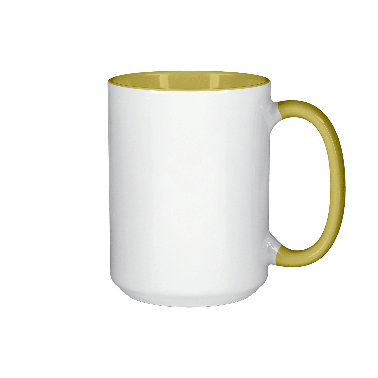 15 oz Inner & Handle Colored Mug - Yellow , Accent Mugs , PHOTO USA