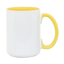 15 oz Inner & Handle Colored Mug - Yellow , Accent Mugs , PHOTO USA