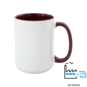 15 oz Inner & Handle Colored Mug - Maroon - PhotoUSA | Wholesale Sublimation Blanks & Fulfillment | ORCA® Coating