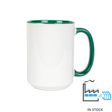 15 oz Inner & Handle Colored Mug - Green - PhotoUSA | Wholesale Sublimation Blanks & Fulfillment | ORCA® Coating