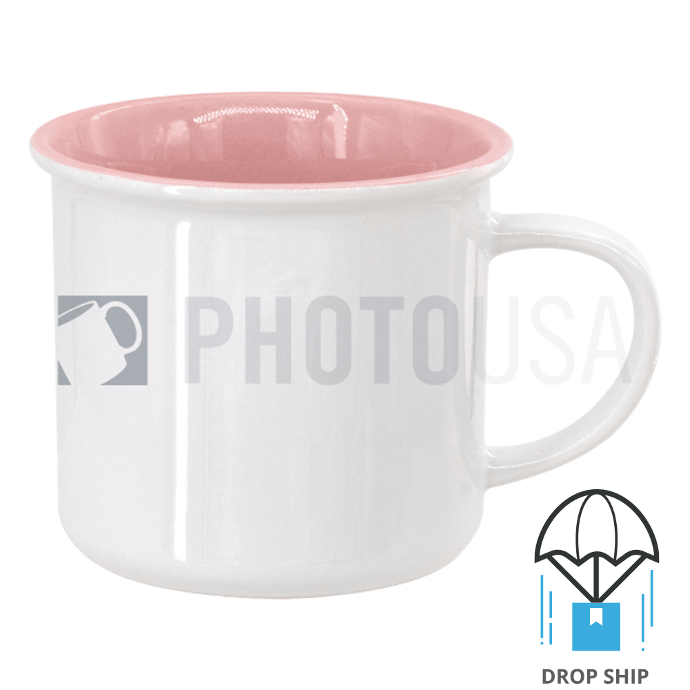 8oz Inner Color Ceramic Enamel Cup - Pink