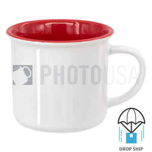 8oz Inner Color Ceramic Enamel Cup - Red