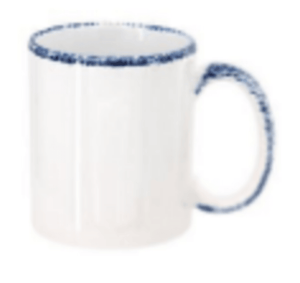 11 oz Two-Tone Ceramic Mug - (Rim & Handle Dotted)