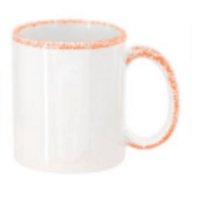 11 oz Two-Tone Ceramic Mug - (Rim & Handle Dotted)